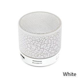 Bluetooth Speaker Mini Wireless Crack LED TF USB Subwoofer (Color: White)