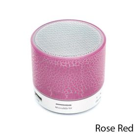 Bluetooth Speaker Mini Wireless Crack LED TF USB Subwoofer (Color: Pink)