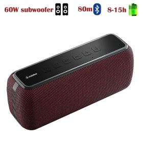 X8 60W Powerful Wireless Bluetooth Speaker TWS Hifi Music (Ships From: China, Color: X8-RED)