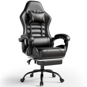 Ergonomic Gaming Chair for Adults, Office Desk Seat w/ Wheels (Color: Black)