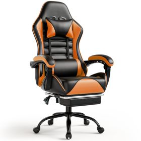 Ergonomic Gaming Chair for Adults, Office Desk Seat w/ Wheels (Color: Orange)