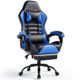 Ergonomic Gaming Chair for Adults, Office Desk Seat w/ Wheels (Color: Blue)