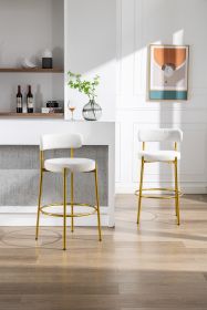 COOLMORE Stools Industrial Pub Seats w/ Back and Footrest (Color: beige)