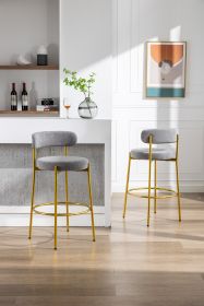 COOLMORE Stools Industrial Pub Seats w/ Back and Footrest (Color: Dark Gray)