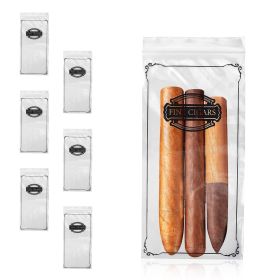 Poly Zipper Cigar Bag 4 x 8, Pack of 100 Fine Clear Plastic Bags for Cigars, 2 Mil Thick Clear Poly Bags, Tamper-Proof Small Zipper Bags (Color: Clear)