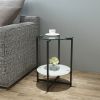 2-layer Tempered Glass End Stand;  Round Coffee Table