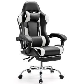 Video Game Desk Chair - Ergonomic Computer w/ Footrest (Color: as Pic)