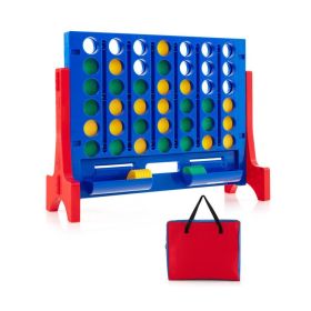Jumbo 4-to-Score Connect Game Set w/ Carrying Bag, 42 Coins (Color: Red)