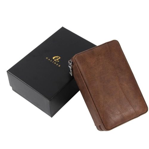 GALINER Travel Cigar Humidor Box Cedar Wood Leather Cigar Case Portable Humidor For 4 Cigars Box W/ Gift Box