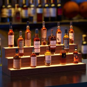 LED Lighted Liquor Bottle Display Shelf, 37 Inch (Color: as Pic)