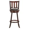 2 Pieces 360 Degree Swivel Wooden Counter Bar Stool Set