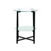2-layer Tempered Glass End Stand;  Round Coffee Table