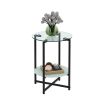 2-layer Tempered Glass End Stand;  Round Coffee Table