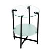 2-layer Tempered Glass End Stand;  Round Coffee Table