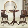 2 Pieces 360 Degree Swivel Wooden Counter Bar Stool Set