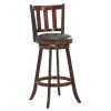 2 Pieces 360 Degree Swivel Wooden Counter Bar Stool Set