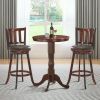 2 Pieces 360 Degree Swivel Wooden Counter Bar Stool Set