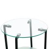 2-layer Tempered Glass End Stand;  Round Coffee Table