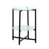 2-layer Tempered Glass End Stand;  Round Coffee Table