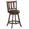 2 Pieces 360 Degree Swivel Wooden Counter Bar Stool Set