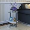 2-layer Tempered Glass End Stand;  Round Coffee Table