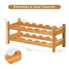 Kitchen Natural Bamboo Wine Rack Display Storage Shelf