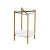 2-layer End Stand with Tempered Glass and Marble Tabletop