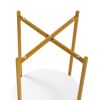 2-layer End Stand with Tempered Glass and Marble Tabletop