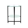 2-layer Tempered Glass End Stand;  Round Coffee Table