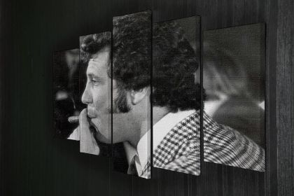 Tom Jones with cigar 5 Split Panel Canvas (Type: Standard Framed Canvas Print (Split-Panel), size: 64" x 32" / 162cm x 85cm (Approx))