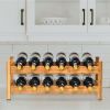 Kitchen Natural Bamboo Wine Rack Display Storage Shelf