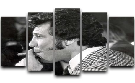 Tom Jones with cigar 5 Split Panel Canvas (Type: Standard Framed Canvas Print (Split-Panel), size: 44" x 24" / 115cm x 65cm (Approx))