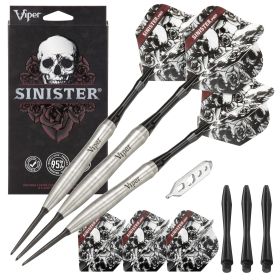 Viper Sinister 95% Tungsten Steel Tip Darts (Color: Silver, size: 24 Grams)