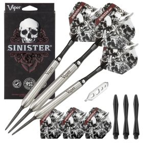 Viper Sinister 95% Tungsten Steel Tip Darts (Color: Silver, size: 25 Grams)